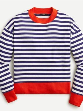 J. Crew Women’s Supercozy mockneck pullover in stripe, Medium